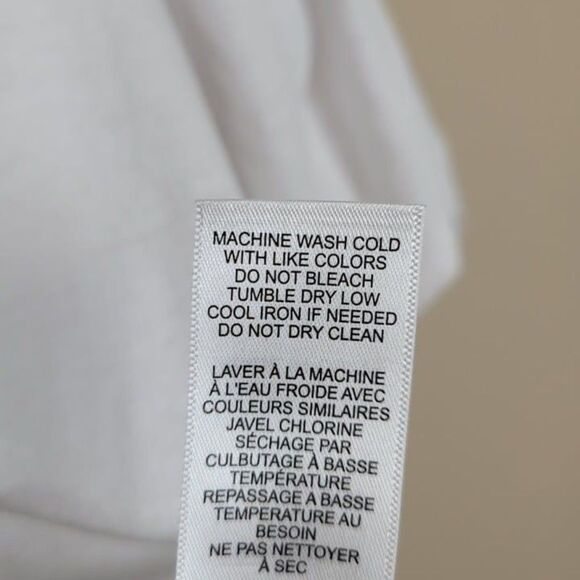 Frame Size L Ruched Sleeve Top Half Sleeve Cotton Blanc White - Picture 11 of 12